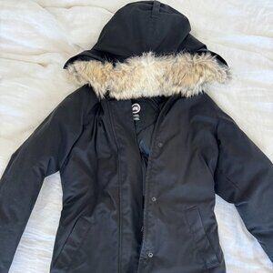 Black Canada Goose Victoria Down Parka Fur Hood (S/P)